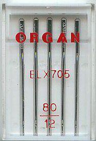 Organ 5x ELX705 CR Machine needles no. 80, 10 pcs